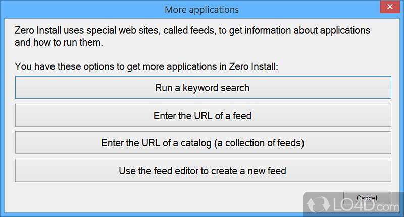 Managing applications - Screenshot of Zero Install