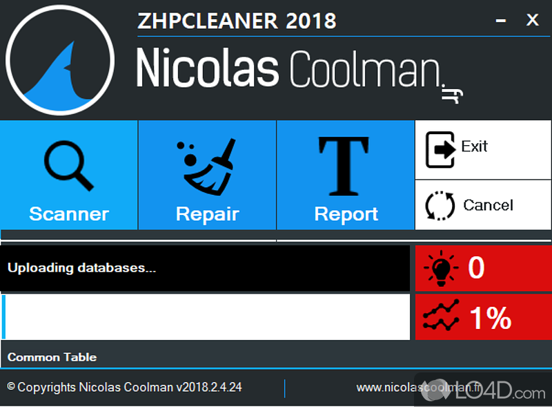 Comes with a minimalistic, yet intuitive interface - Screenshot of ZHPCleaner