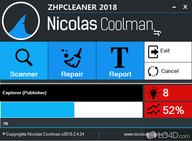 Removes the adware along with their registry entry - Screenshot of ZHPCleaner