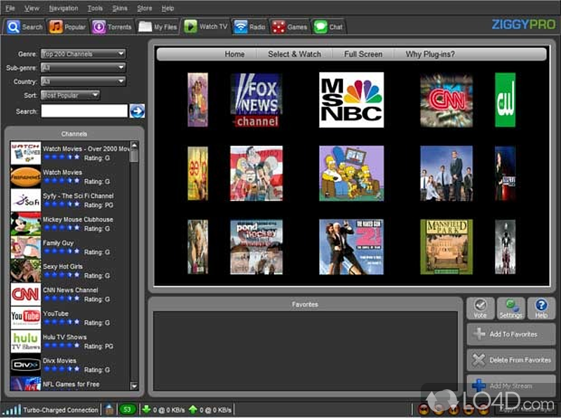 Ziggy TV: User interface - Screenshot of Ziggy TV