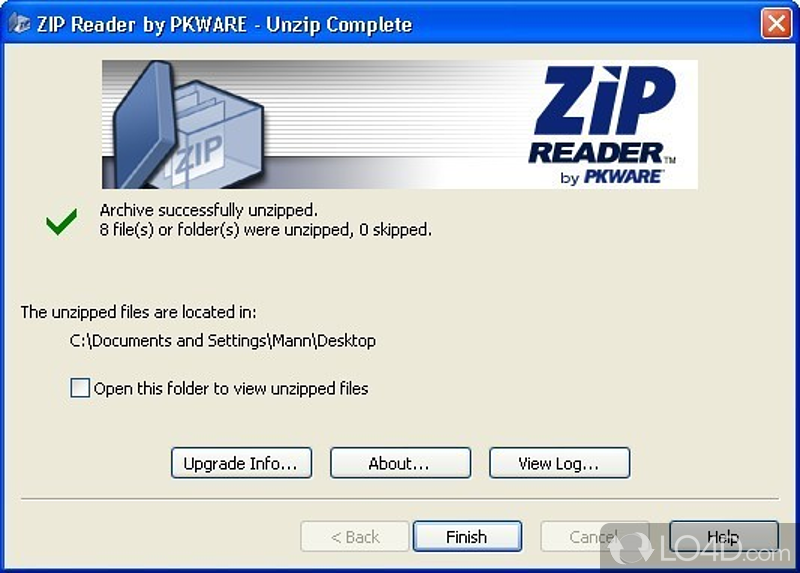Allows you to open files which were created with SecureZIP - Screenshot of ZIP Reader