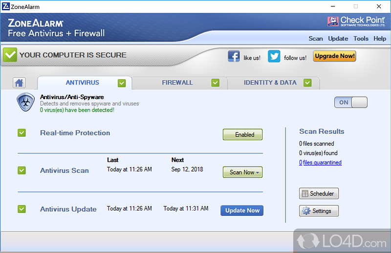 Antivirus and a firewall all in one program - Screenshot of ZoneAlarm Free Antivirus