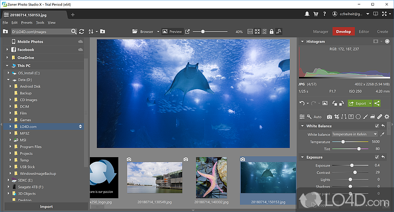 Editing capabilities - Screenshot of Zoner Photo Studio X