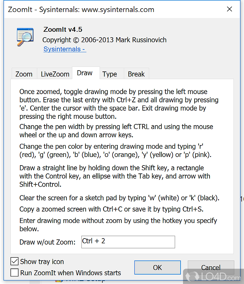 Use the hotkeys to zoom in and out of the screen - Screenshot of ZoomIt