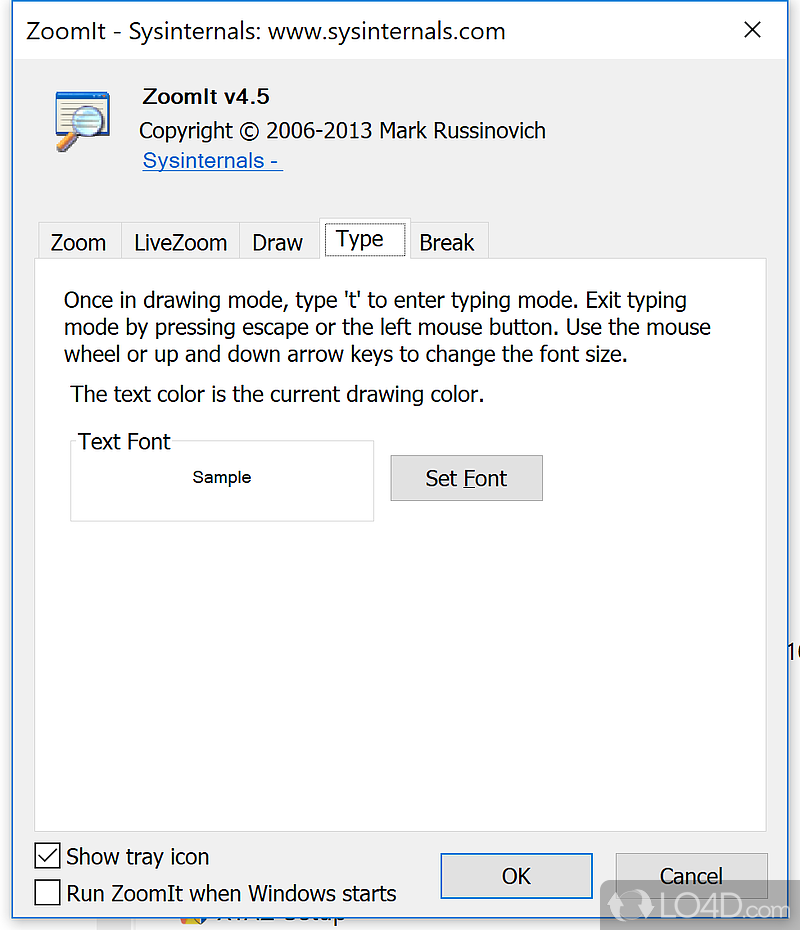 Continues to run in the background - Screenshot of ZoomIt