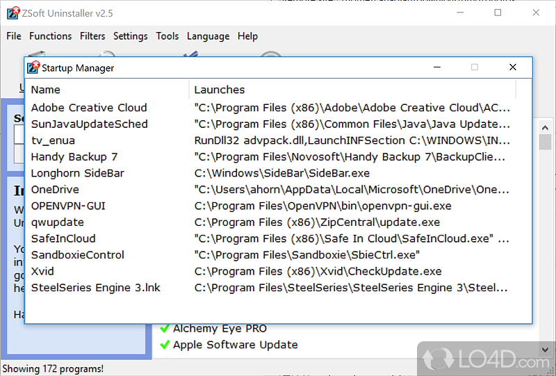 Easier way to uninstall programs on computer - Screenshot of ZSoft Uninstaller