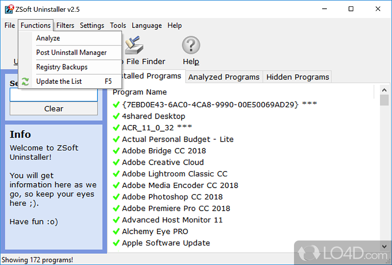 Temporary file remover - Screenshot of ZSoft Uninstaller