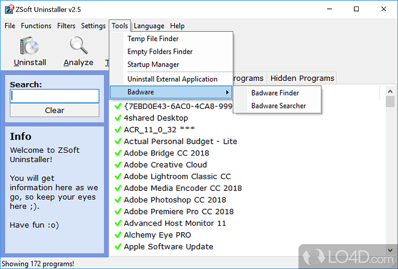 Easier way to uninstall programs on PC - Screenshot of ZSoft Uninstaller