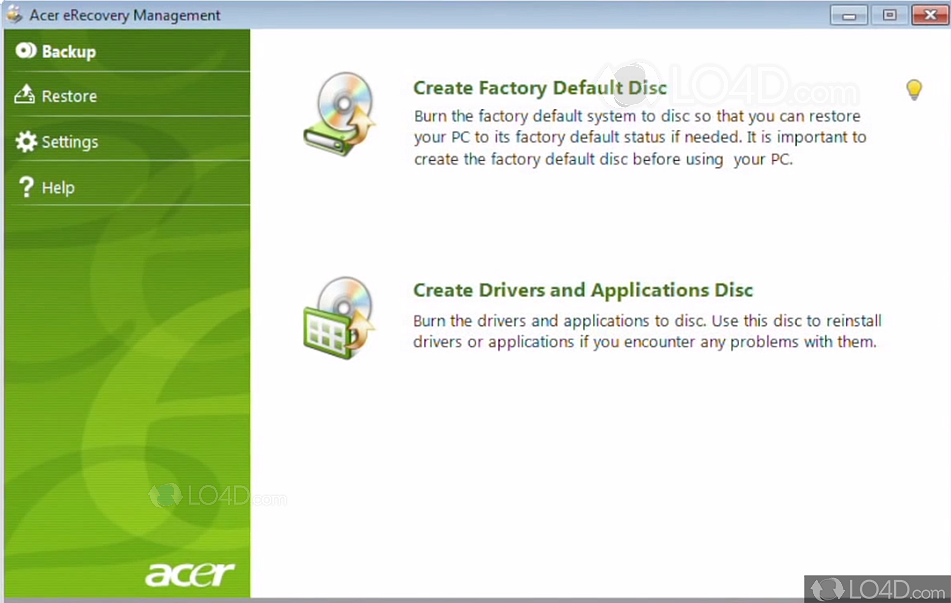 acer erecovery management download windows 7