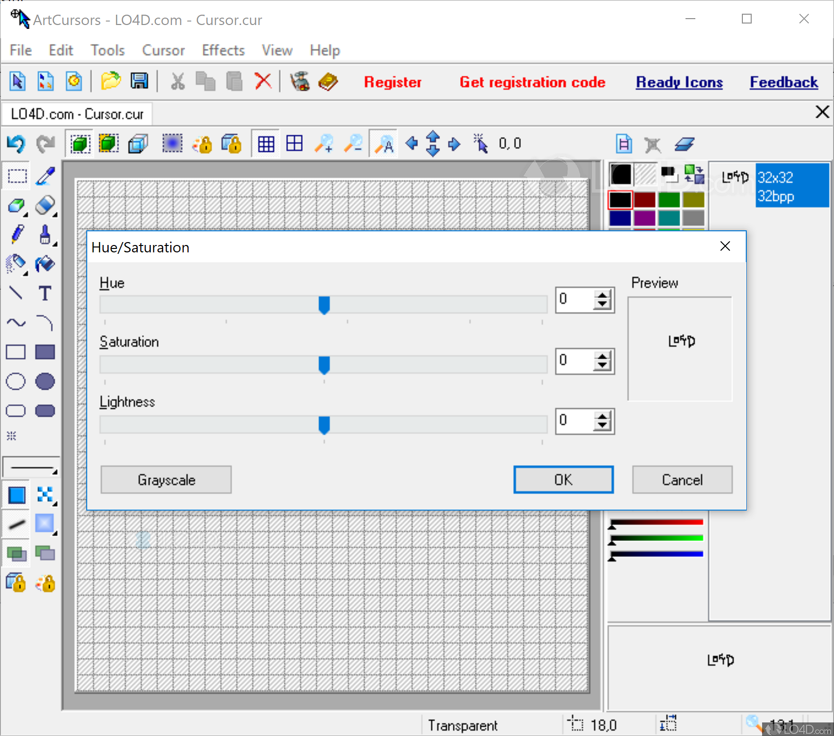 Realworld Cursor Editor Full Windows 7 Screenshot