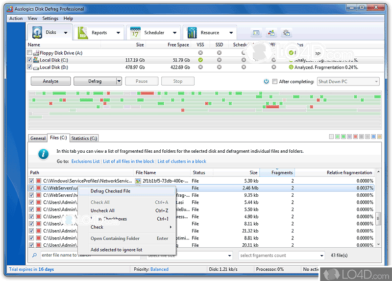 download the last version for windows Auslogics Disk Defrag Pro 11.0.0.3 / Ultimate 4.13.0.0