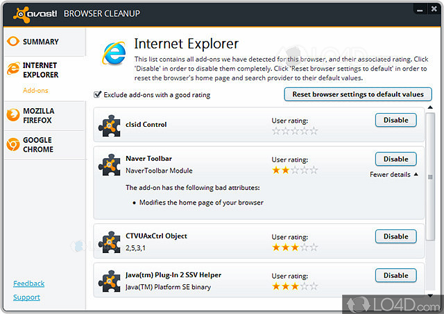 does avast browser cleanup chrome