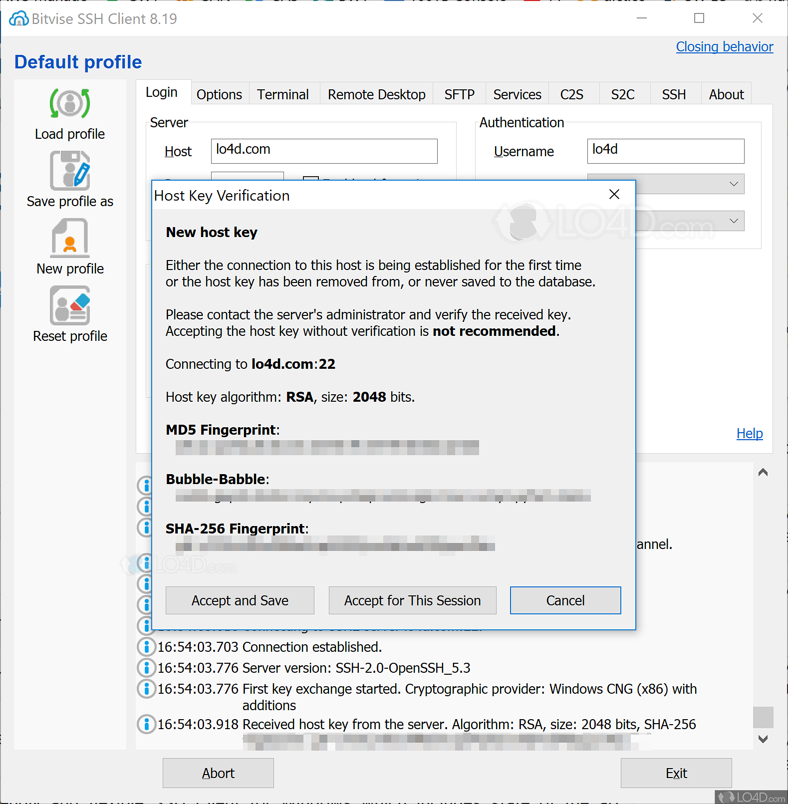 download the new Bitvise SSH Client 9.31