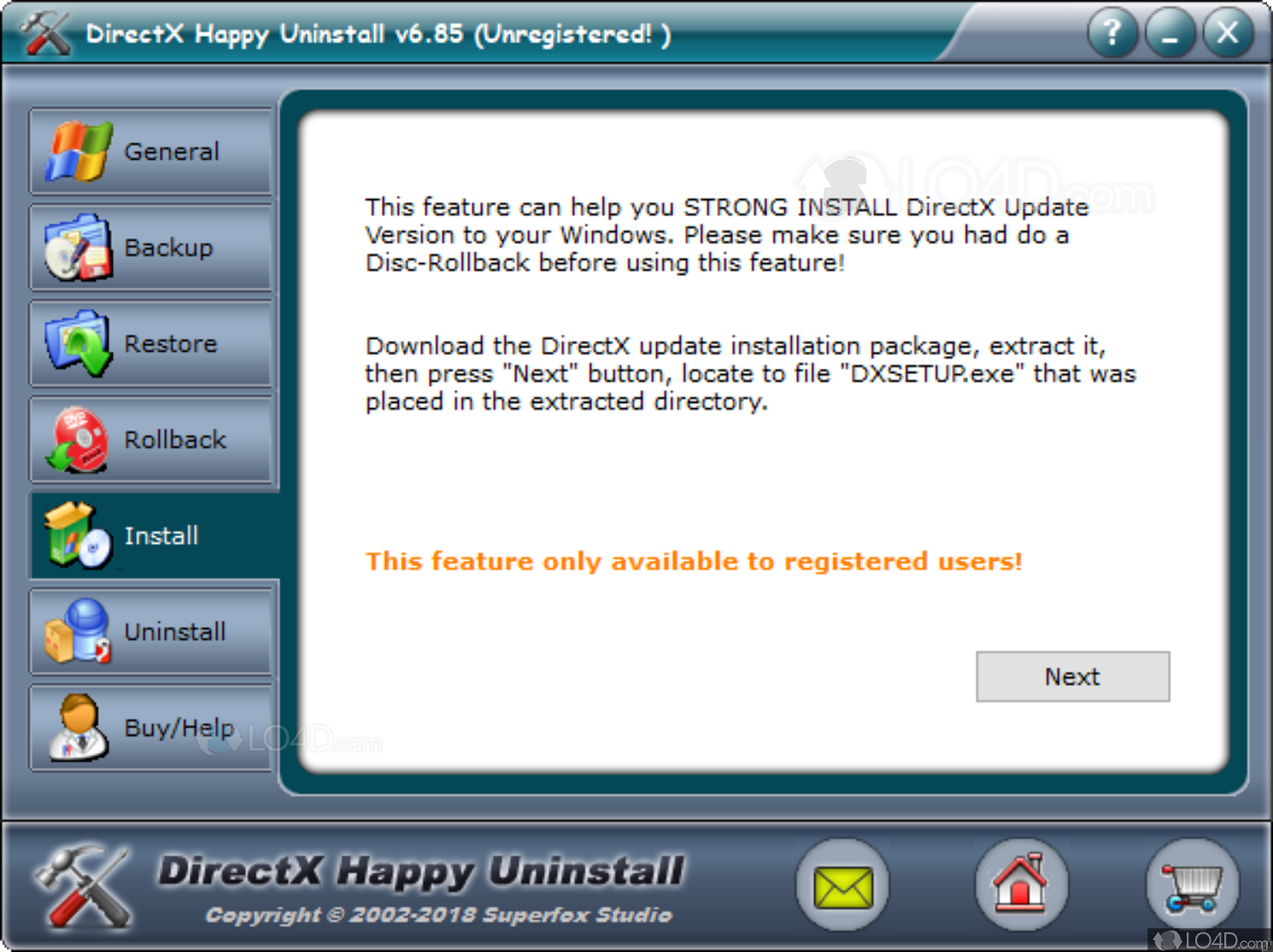 Directx happy uninstall как пользоваться