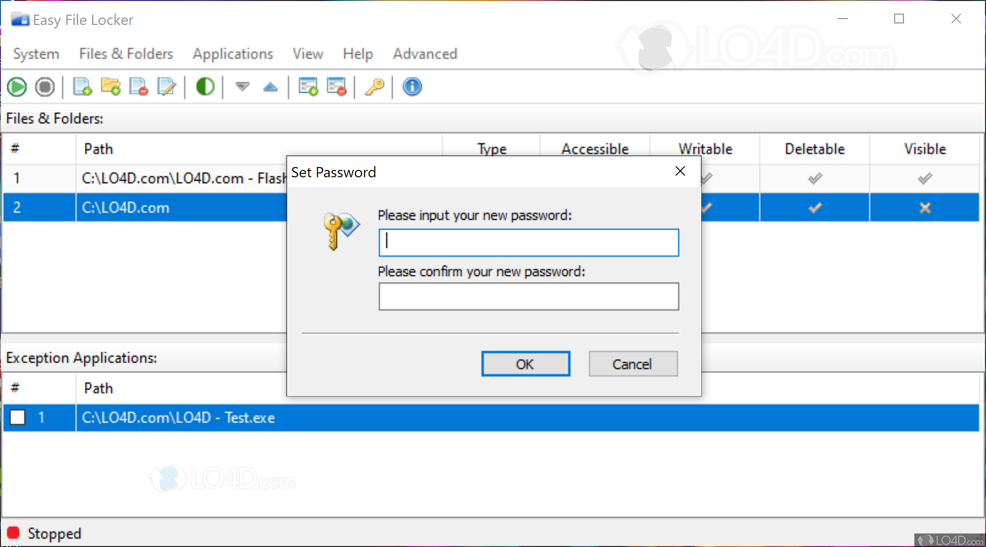 easy file locker invalid password