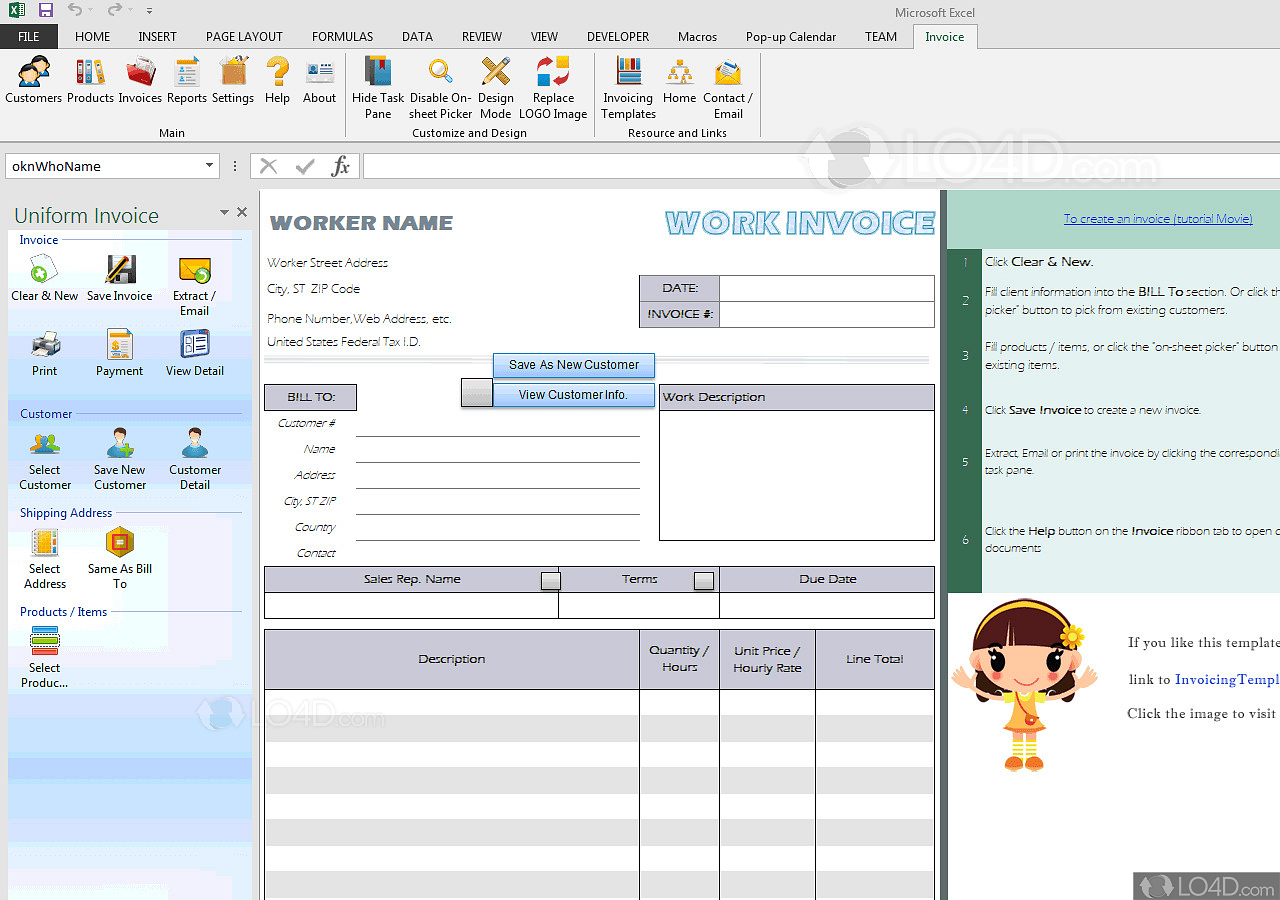 offshore excel invoice template