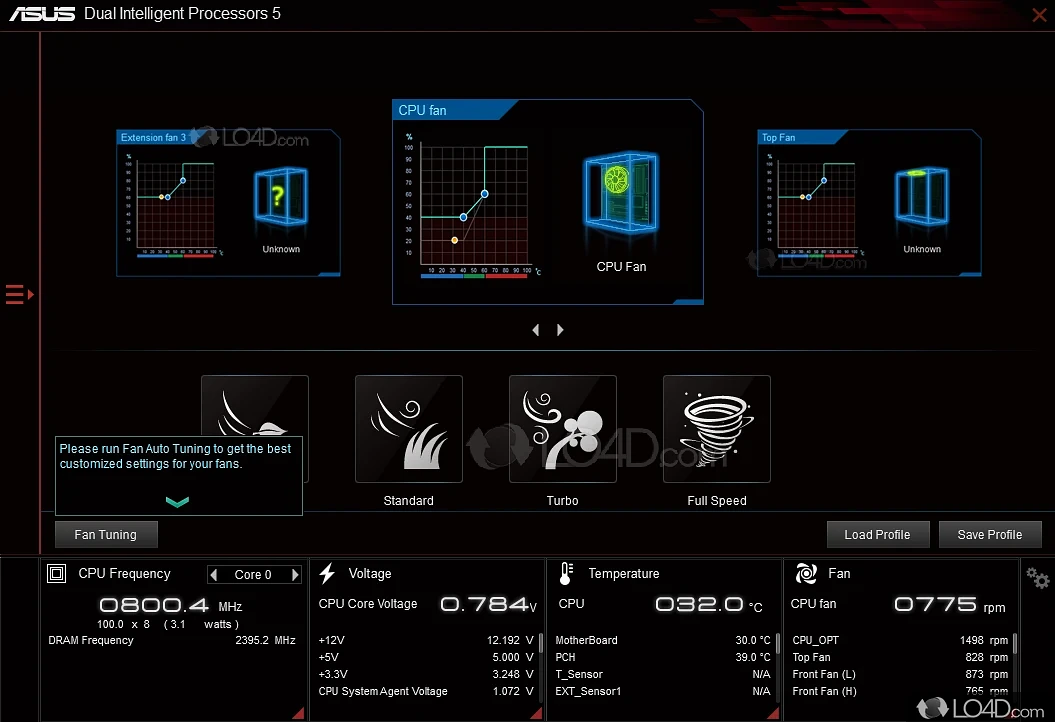 Increase system performance - Screenshot of AI Suite III