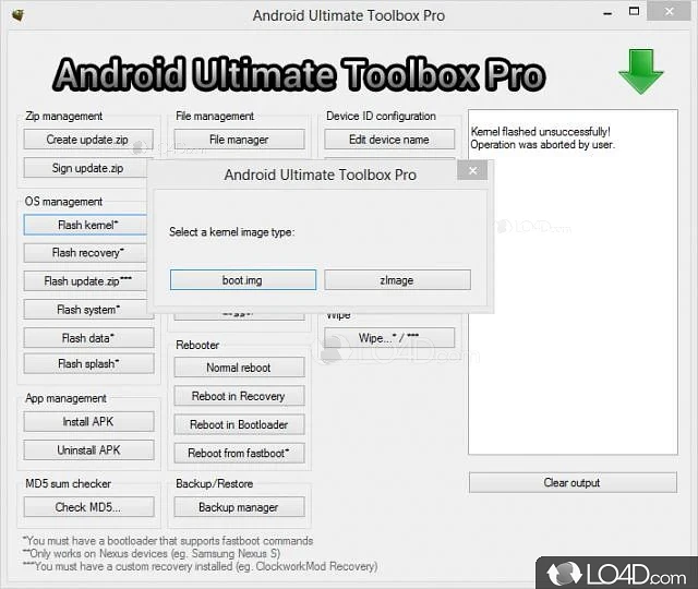 Android Ultimate Toolbox Pro: User interface - Screenshot of Android Ultimate Toolbox Pro