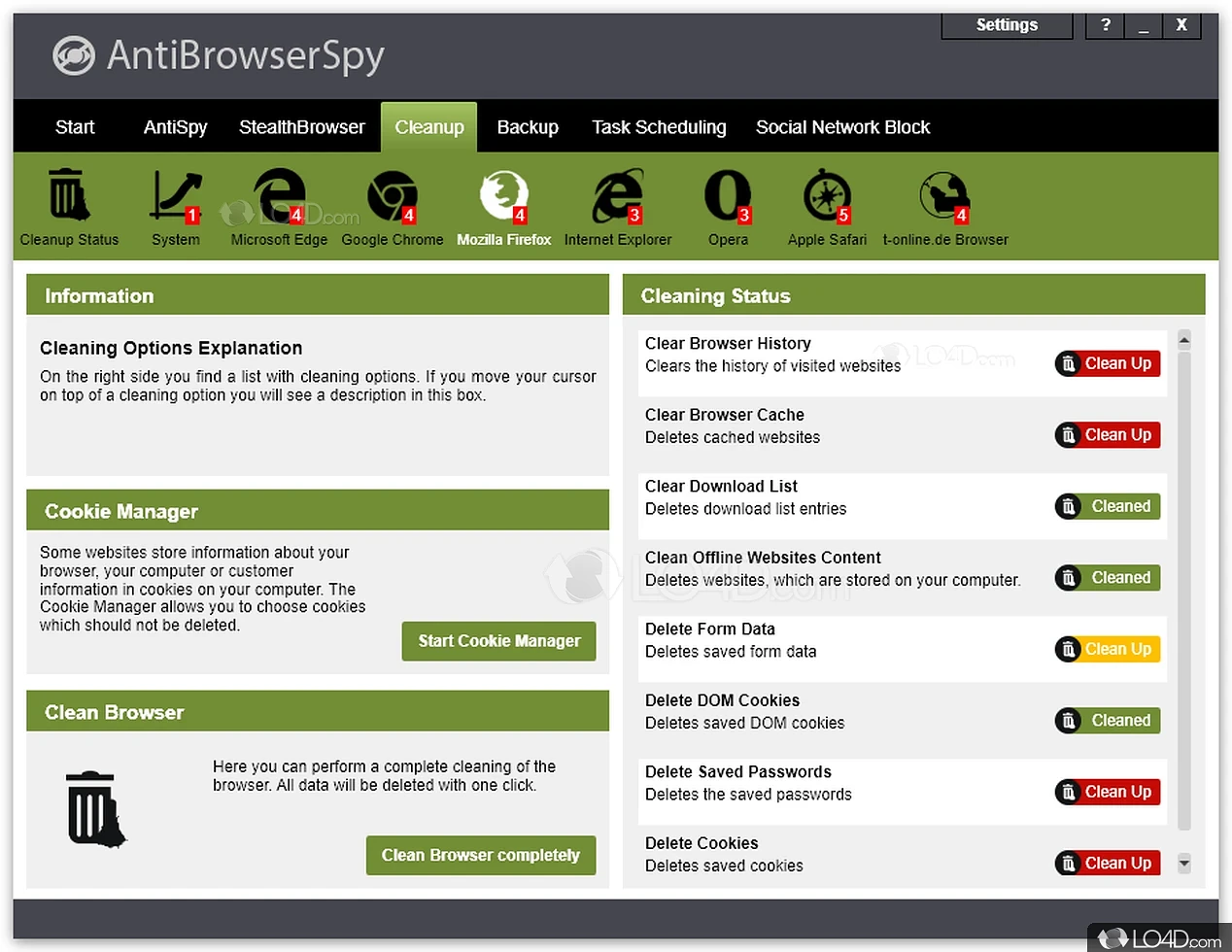 Surprise-free installation and modern environment - Screenshot of AntiBrowserSpy