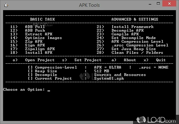 APK Tools: User interface - Screenshot of APK Tools