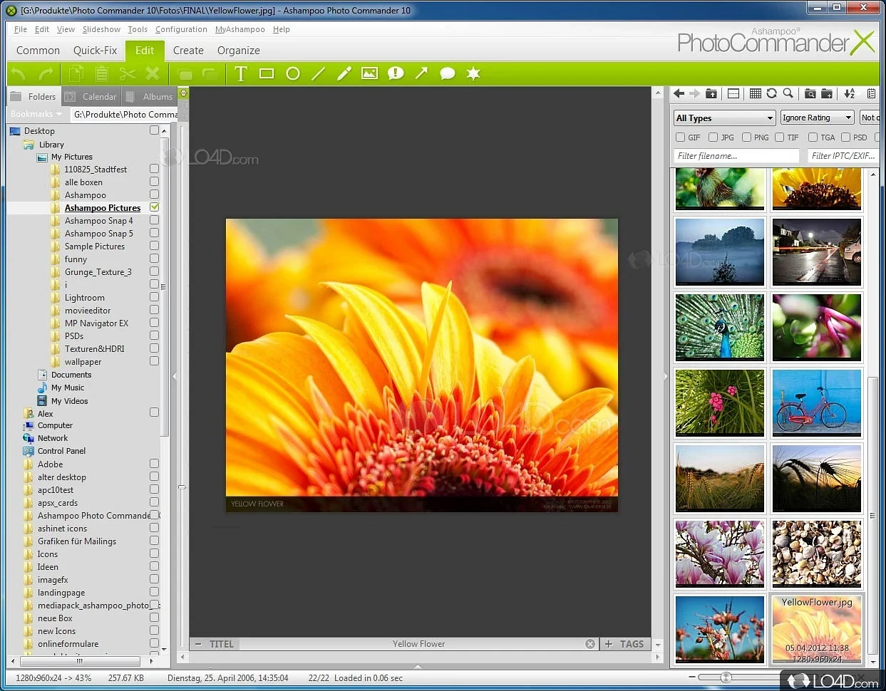 Preview photos, enhance them using various tools - Screenshot of Ashampoo Photo Commander