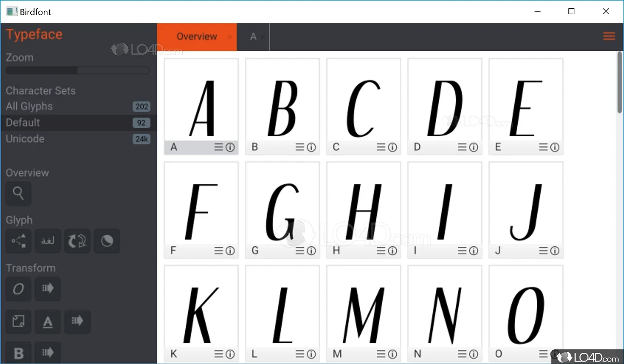 Birdfont – A free font editor for TTF, OTF and SVG fonts