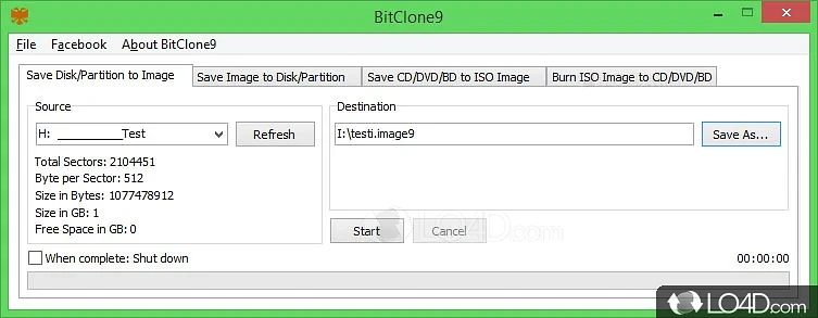 Can create a variety of backup options for computer - Screenshot of BitClone9