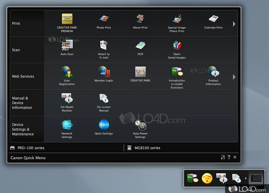 Canon Quick Menu -