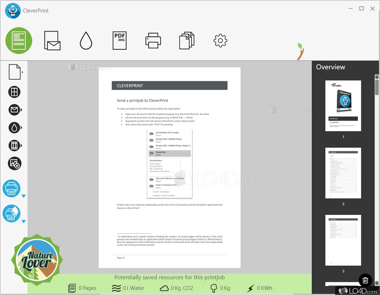 Sleek interface and smooth functionality - Screenshot of CleverPrint