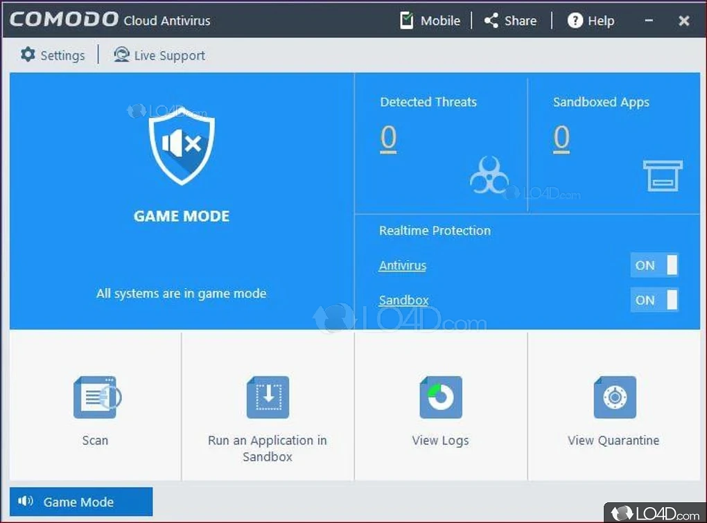 Will remove viruses and malware - Screenshot of Comodo Antivirus Free