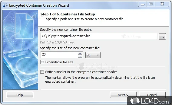 Encrypt disks and partitions - Screenshot of Cryptic Disk