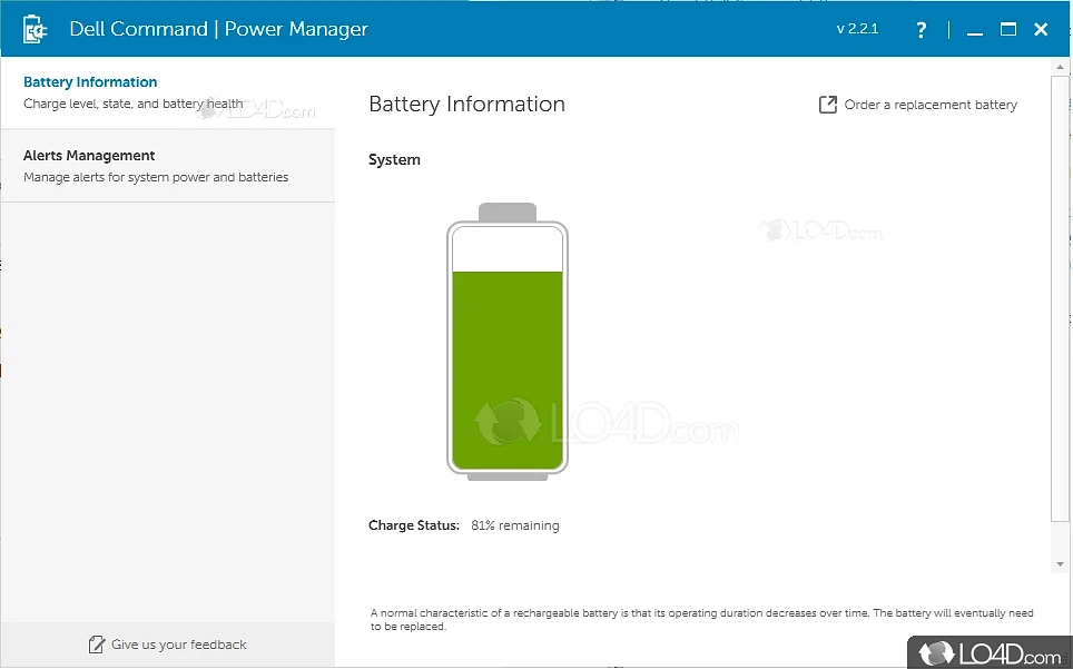 Improves power management capabilities on Dell laptops - Screenshot of Dell Command Power Manager