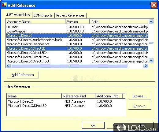 DirectX 9 SDK: User interface - Screenshot of DirectX 9 SDK