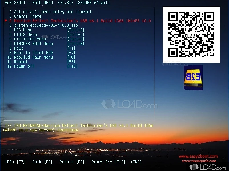 Turn USB flash drive into bootable media with this utility that features no Graphical User Interface (GUI) - Screenshot of Easy2Boot