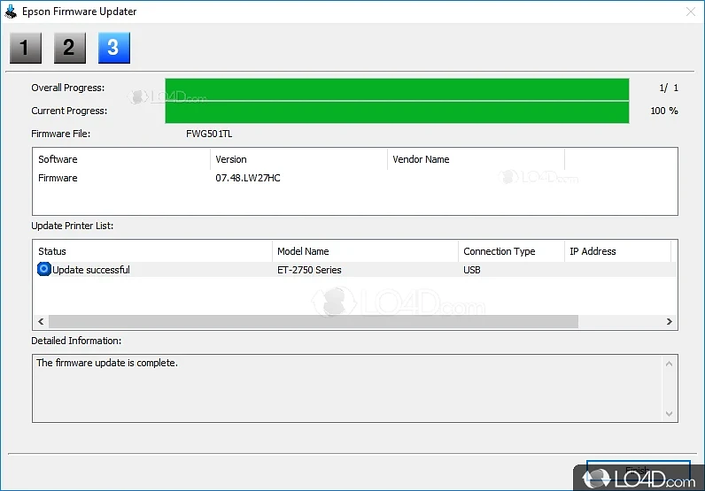 Epson Firmware Updater - Screenshot of Epson Software Updater
