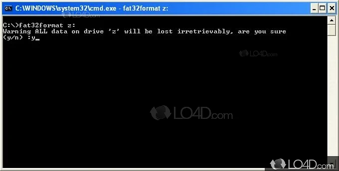 Get hard disk drive formatted in the FAT32 system - Screenshot of FAT32format