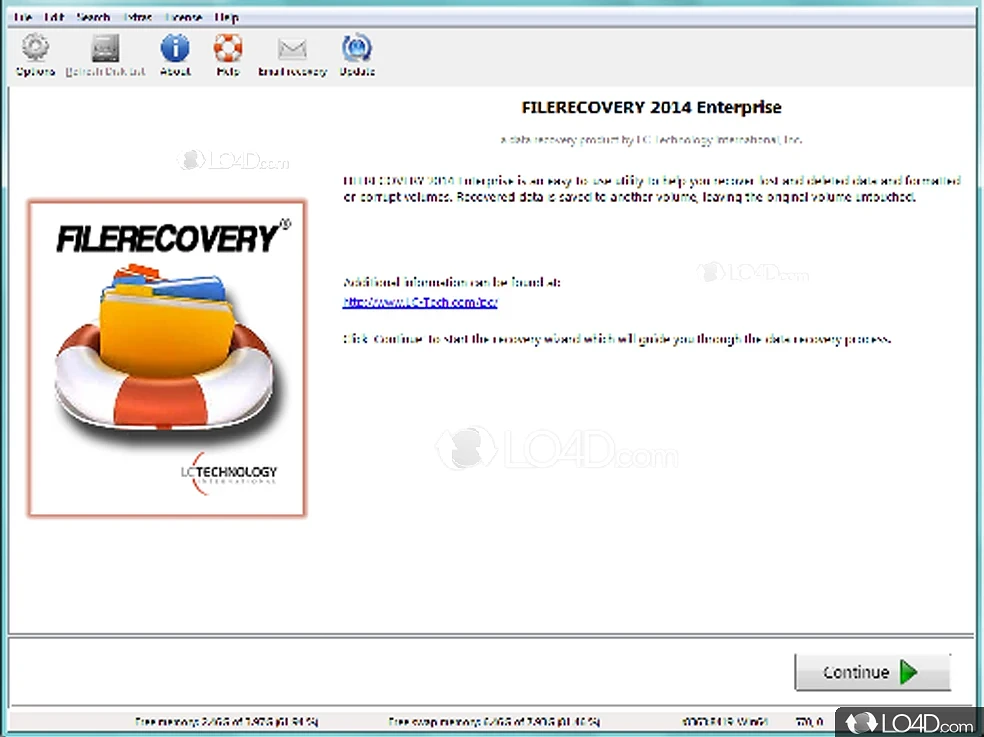 Designed for recovering lost and deleted files from hard disks and other mass storage devices - Screenshot of FILERECOVERY Professional