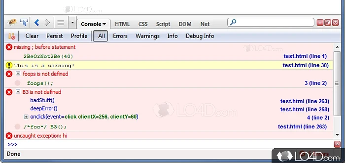 FireBug: User interface - Screenshot of FireBug