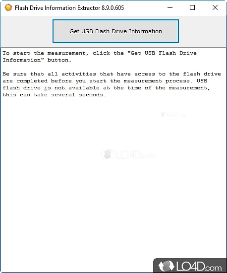 Retrieve info about a connected USB flash drive - Screenshot of Flash Drive Information Extractor