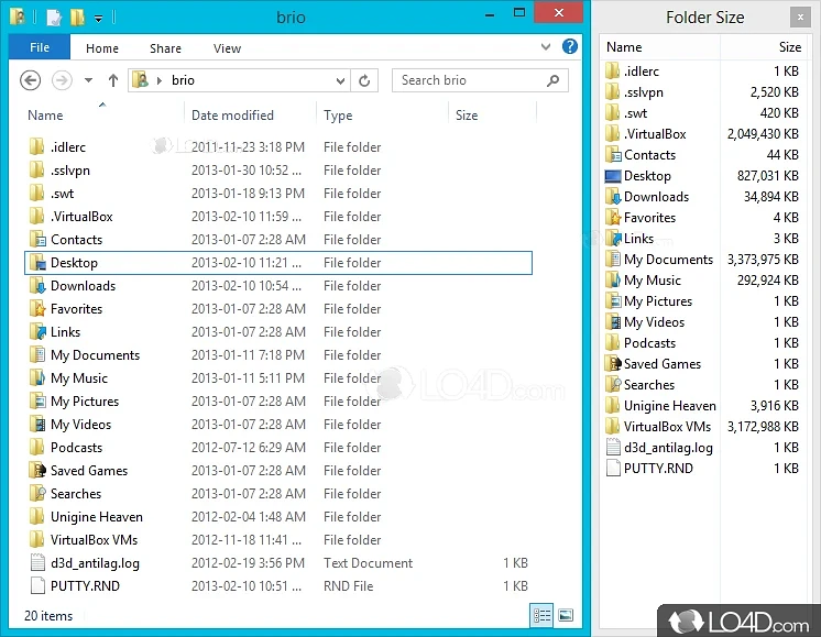 Windows explorer shop folder size