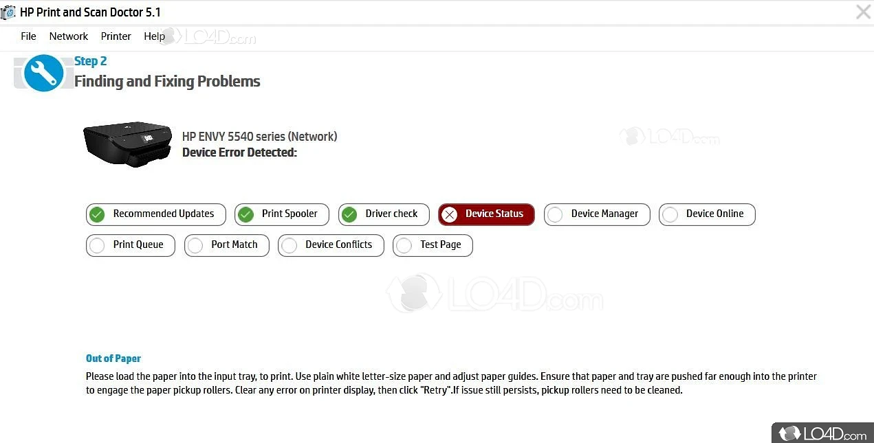 A Useful Tool For Potential Problems - Screenshot of HP Print and Scan Doctor