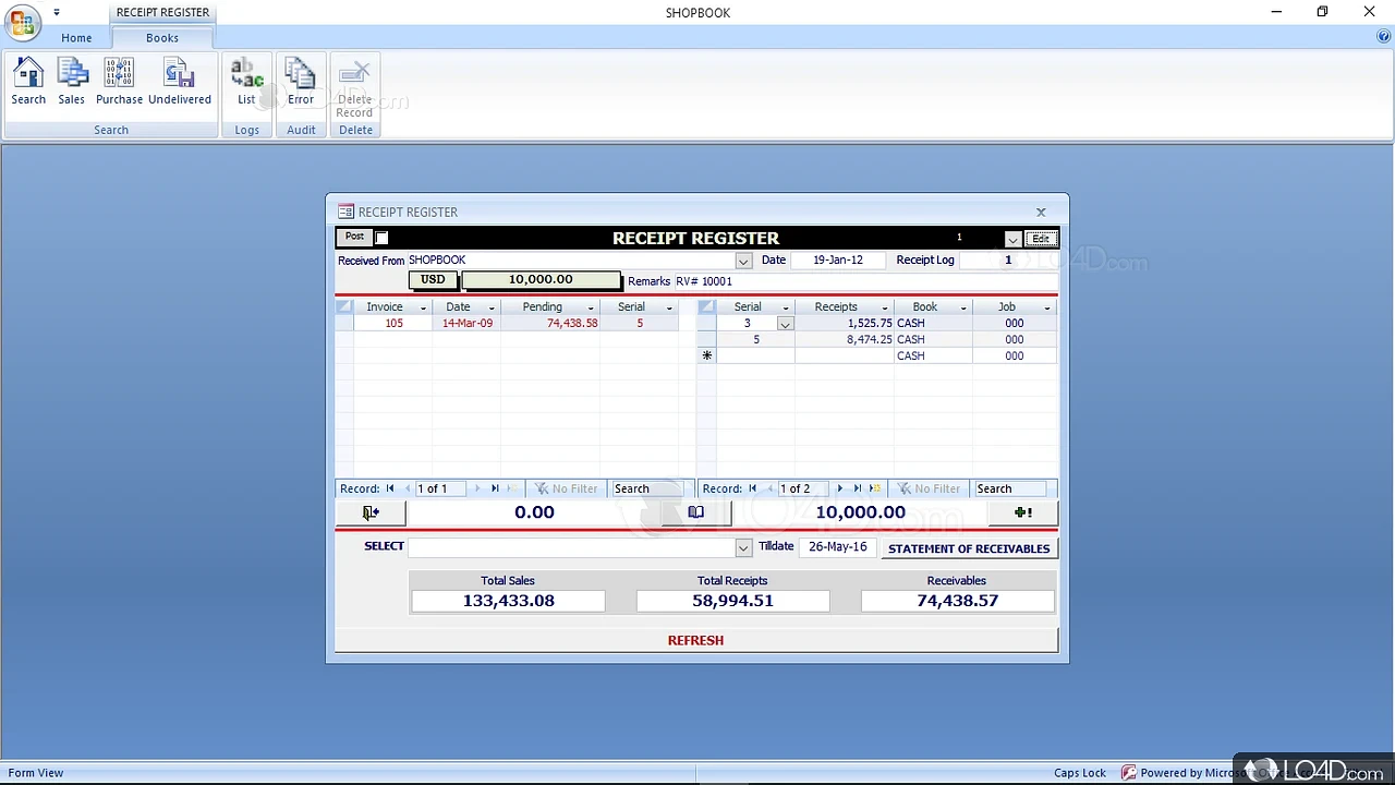 Inventory based Accounting & Billing Software - Screenshot of Shopbook