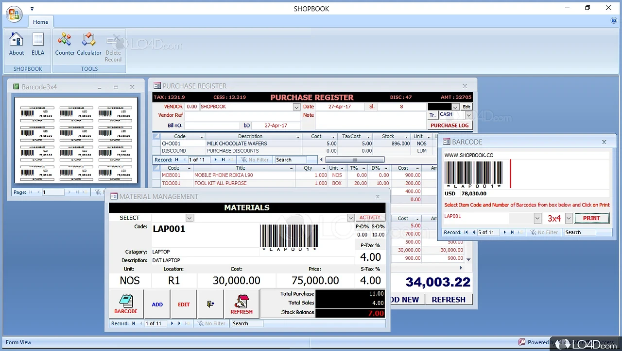 Shopbook screenshot