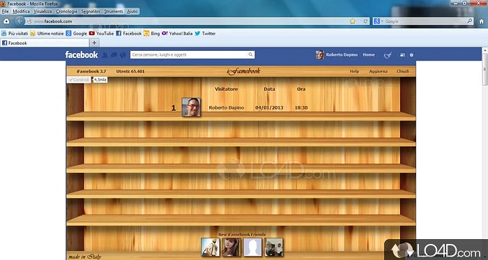 Firefox extension which displays who visits Facebook profile - Screenshot of iFamebook