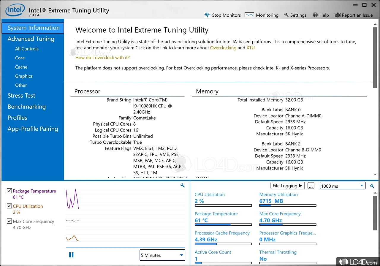 Intel Extreme Tuning Utility: Overclock CPU, Memory & Bus speeds