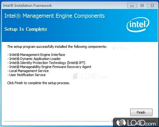 Intel ME drive for Intel NUC boards - Screenshot of Intel Management Engine Components