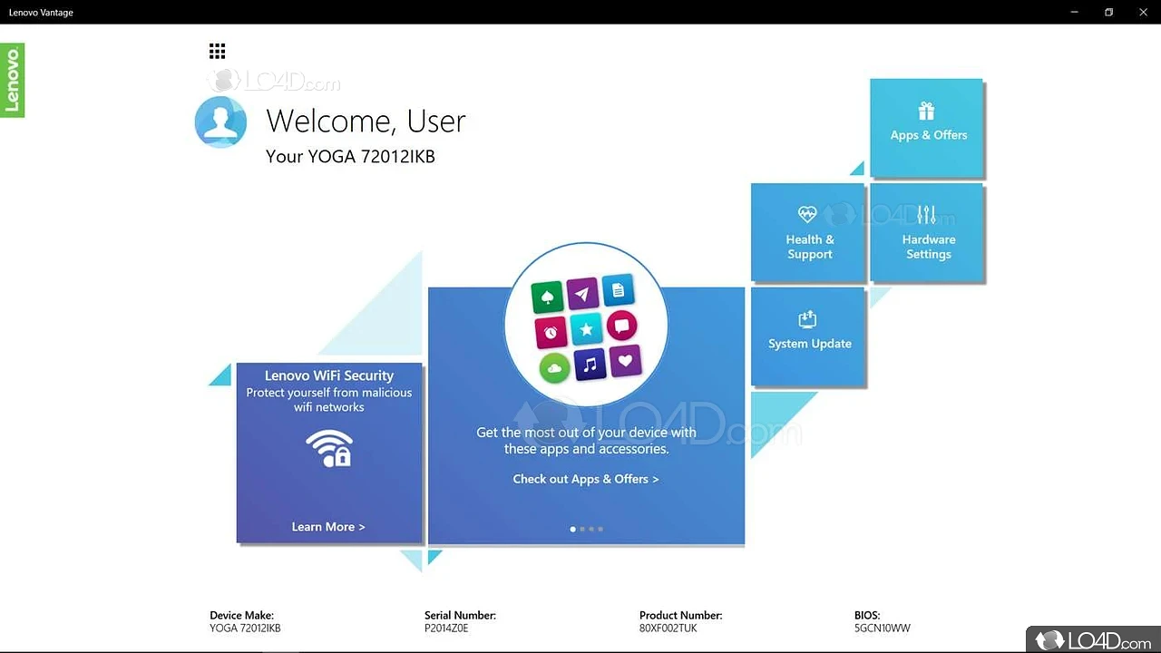 Personalize and manage Lenovo computer with various customizable settings - Screenshot of Lenovo Vantage