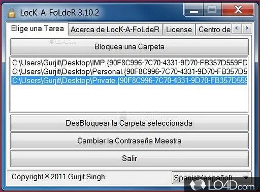 Hide content of important folders from others that might do harm - Screenshot of LocK-A-FoLdeR