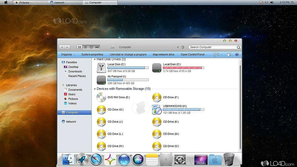 Mac OS X Infinite: User interface - Screenshot of Mac OS X Infinite