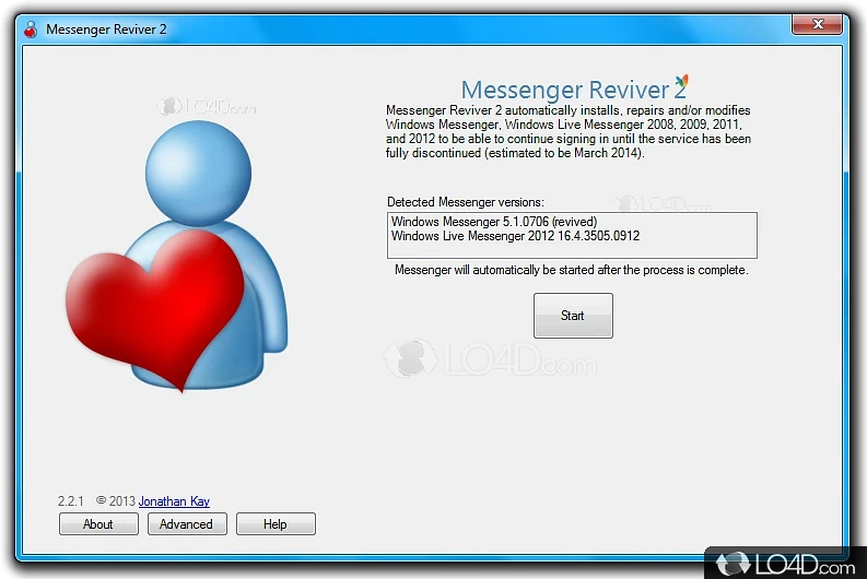 Software solution that can bring back Windows Live Messenger - Screenshot of Messenger Reviver